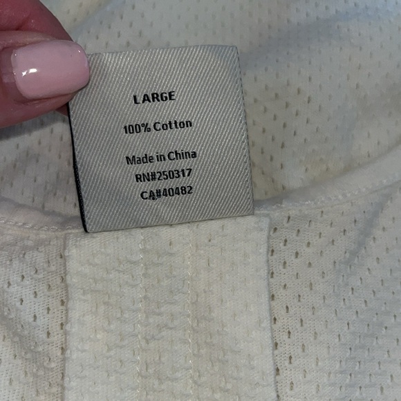 Varley textured cream high - low Tank | size Large - Picture 6 of 6